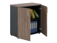 Офисный шкаф NW 0880 закрытый темный орех/антрацит